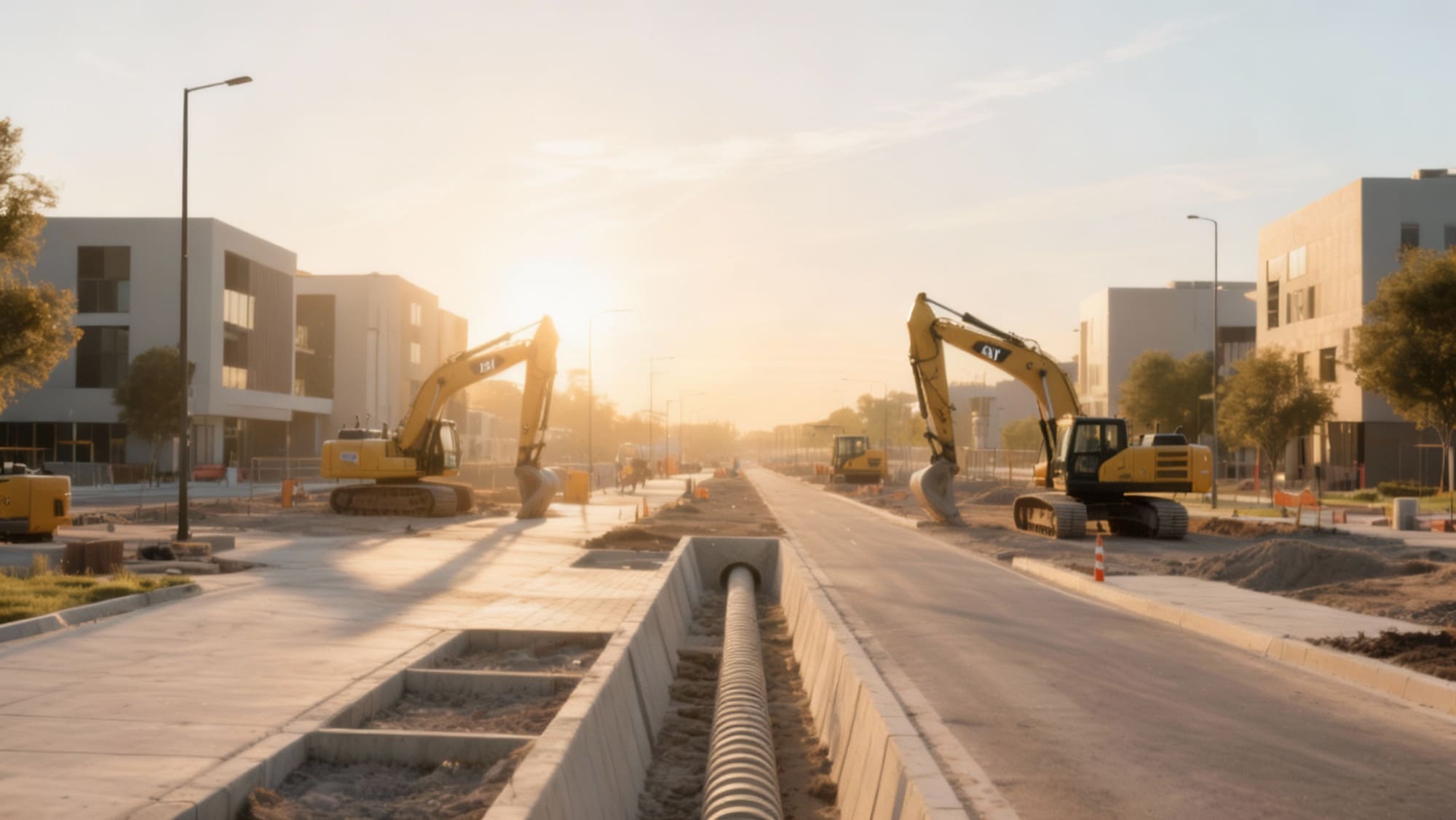 Construcción de infraestructura urbana moderna